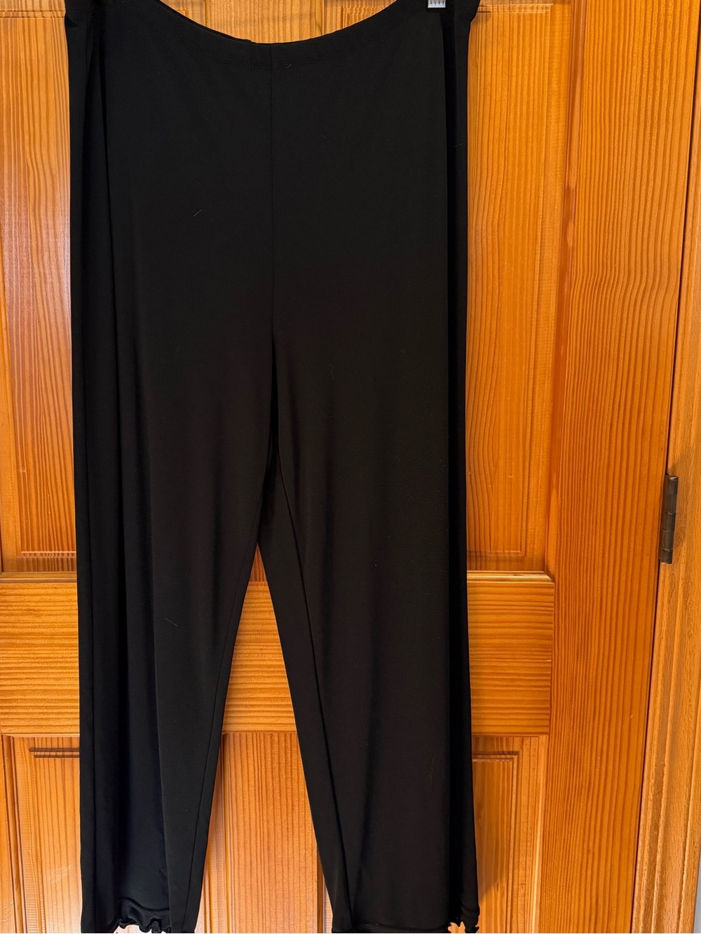 Black Women's Wide-Leg Ruffle Hem
